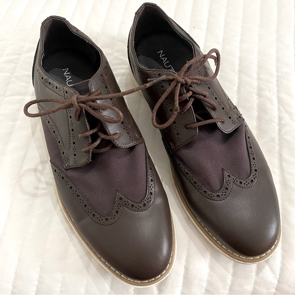 Nautica Shoes Nautica Mens Dress Shoes Wingtip Oxford Derby Shoes 5 Brown Lace Up Business